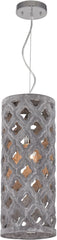Pierced Grey Antique Lantern With Geometric Pattern