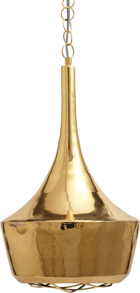 Gold Hammered Pendant Light - Lg