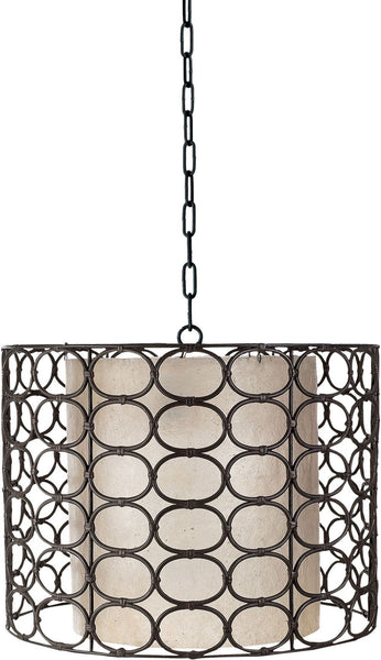 Weathered Drum Gray Oval Ring Lamp