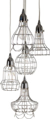 Silver Wire Five Pendant Lamp