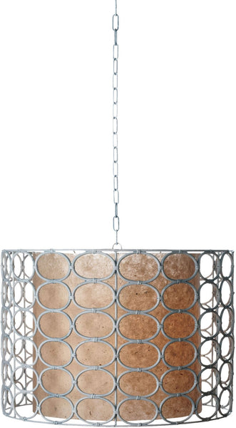 White Drum Oval Ring Lamp