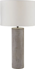 Grey Wax Cubix Round Lamp
