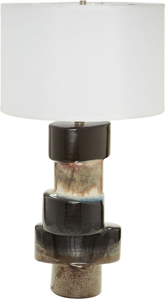 Stacked Ovals Table Lamps In Black Metallic
