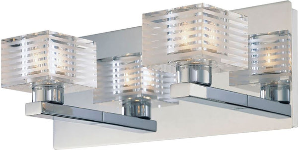 Quatra 2 Light Vanity In Chrome and Clear Glass