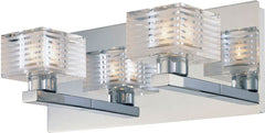 Quatra 2 Light Vanity In Chrome and Clear Glass