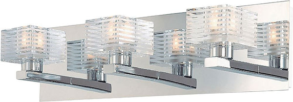 Quatra 3 Light Vanity In Chrome and Clear Glass