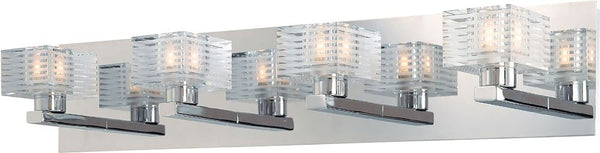 Quatra 4 Light Vanity In Chrome and Clear Glass