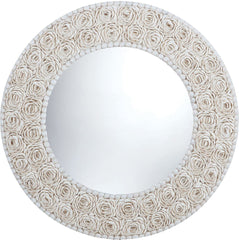 Floral Pattern Clam Shell Framed Mirror