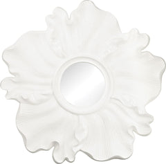 Gloss White Flower Mirror