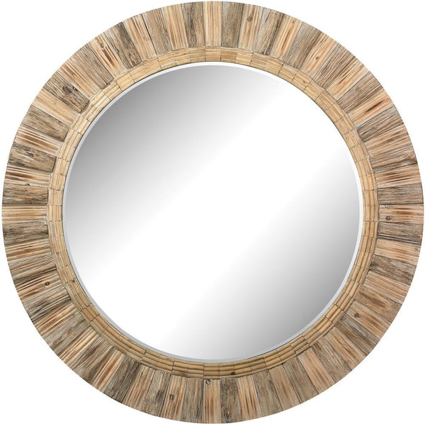 Oversized Round Wicker Mirror