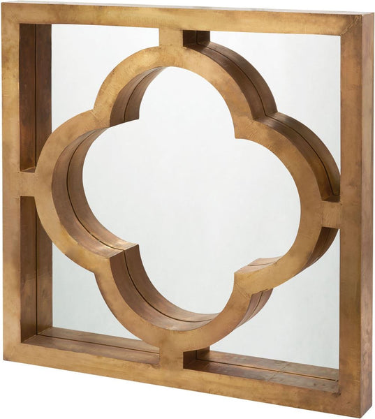 Quatrefoil Brass Clad Mirror