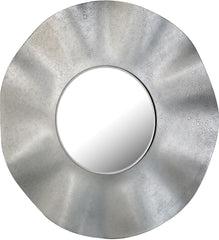 Bent Glass Wall Mirror In Antique Silver Finish
