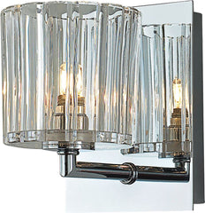 Sprocket 1 Light Vanity In Chrome and Clear Sprocket Cut Glass