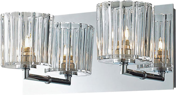 Sprocket 2 Light Vanity In Chrome and Clear Sprocket Cut Glass