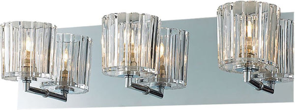 Sprocket 3 Light Vanity In Chrome and Clear Sprocket Cut Glass
