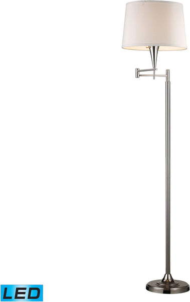 1 Light Led Swingarm Floor Lamp In Polished Chrome