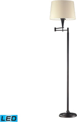 1 Light Led Swingarm Floor Lamp In Aged Bronze