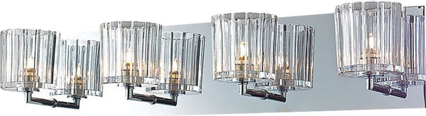 Sprocket 4 Light Vanity In Chrome and Clear Sprocket Cut Glass