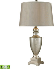 Antique Mercury Glass Led Table Lamps With Silver Accents - (Set of 2)