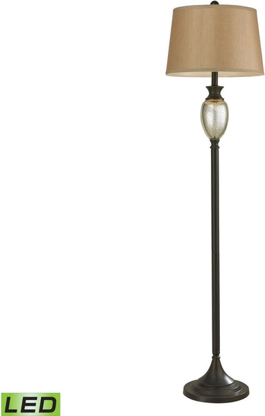 Caledon Antique Mercury Glass Led Floor Lamp With Bronze Accents