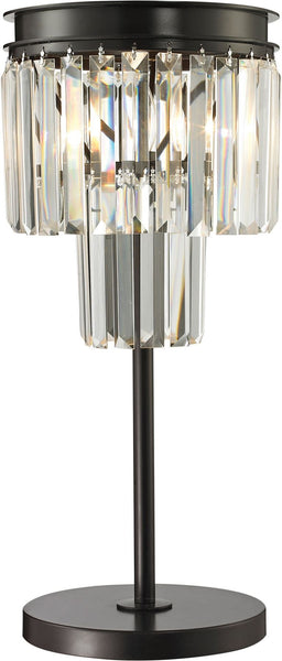 Palacial 1 Light Table Lamp In Oil Rubbed Bronze and Clear Crystal