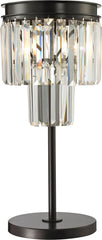 Palacial 1 Light Table Lamp In Oil Rubbed Bronze and Clear Crystal
