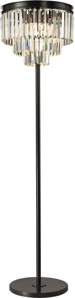 Palacial 3 Light Floor Lamp In Oil Rubbed Bronze and Clear Crystal
