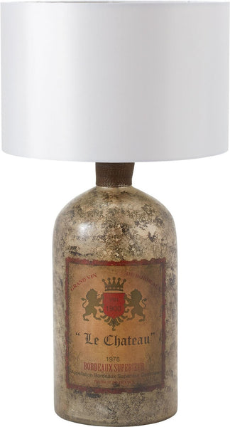 Antique Bottle Table Lamp In Antique Mercury Glass