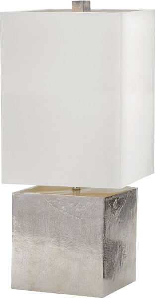 Cement Cube Table Lamp In Nickel