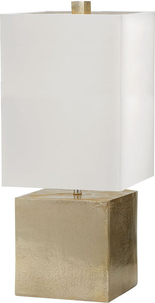 Cement Cube Table Lamp In Gold