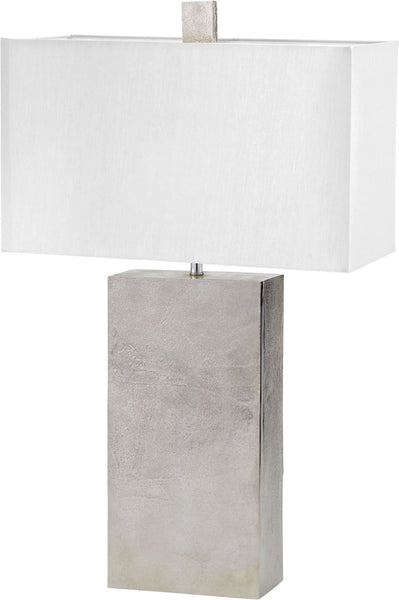 Cement Tower Table Lamp In Nickel