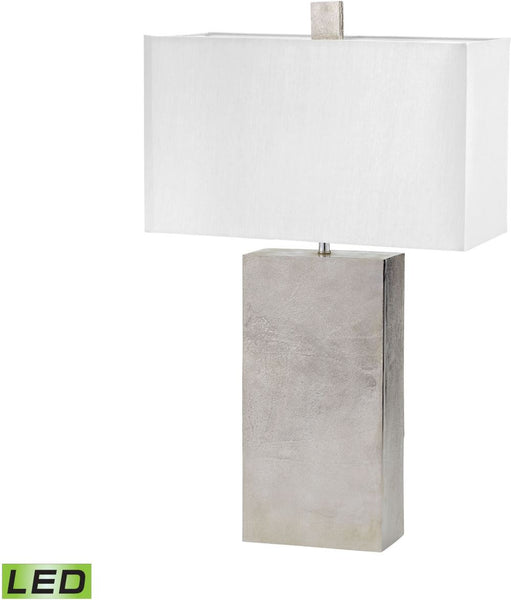 Cement Tower Led Table Lamp In Nickel