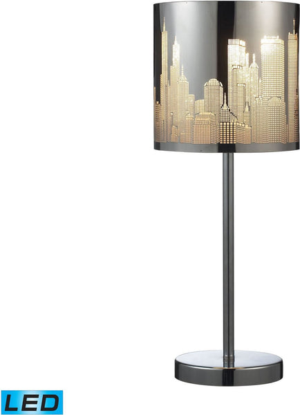 Skyline 1 Light Portable Led Lamp In Polished Stainless Steel