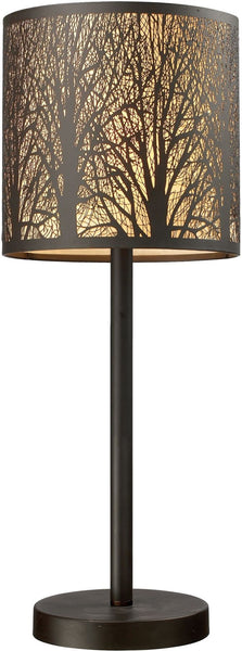 Woodland Sunrise 1 Light Portable Lamp In Aged Bronze