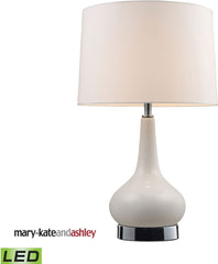 Mary-Kate and Ashley 18" Continuum White Led Table Lamp In Chrome