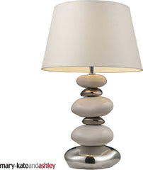 Mary-Kate and Ashley 23" Elemis Table Lamp In White and Chrome