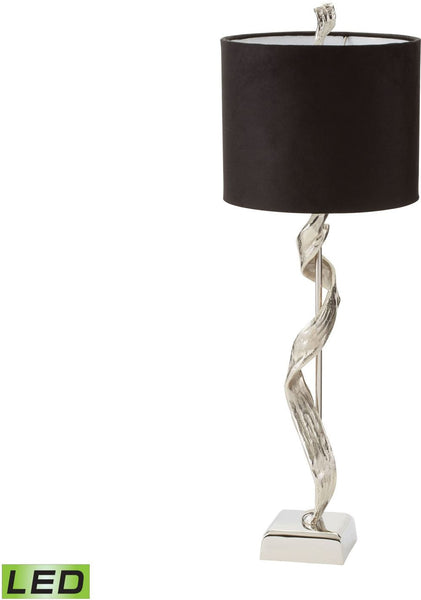 Twisted Bark Led Table Lamp In Nickel