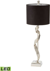 Twisted Bark Led Table Lamp In Nickel