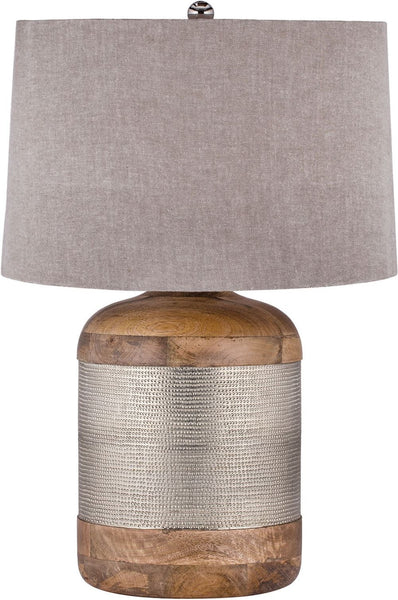 German Silver Drum Table Lamp