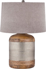 German Silver Drum Table Lamp