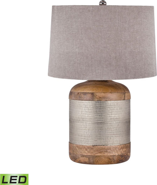 German Silver Drum Led Table Lamp