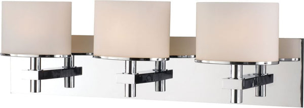 Ombra 3 Light Vanity In Chrome and White Opal Glass
