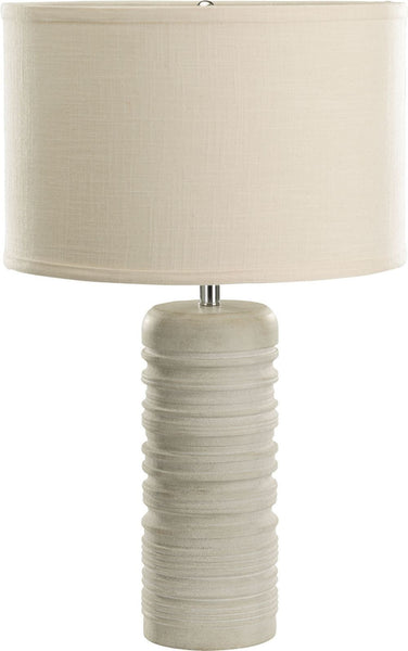 Sand Stone Ribbed Round Table Lamp