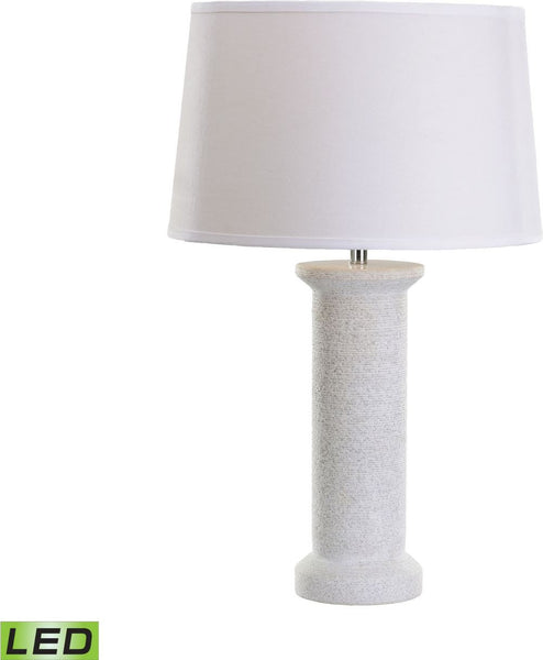White Marble Rough Round Led Table Lamp