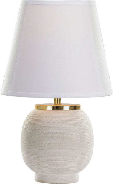 Sand Stone Ribbed Rough Round Table Lamp