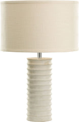 Mint Sand Stone Round Ribed Table Lamp