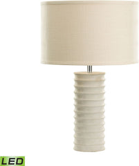 Mint Sand Stone Round Ribed Led Table Lamp