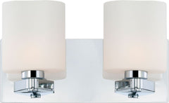 Embro 2 Light Vanity In Chrome and Oval White Opal Glass