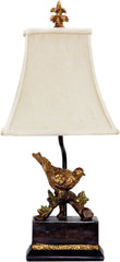 Perching Robin Table Lamp In Gold Leaf and Black