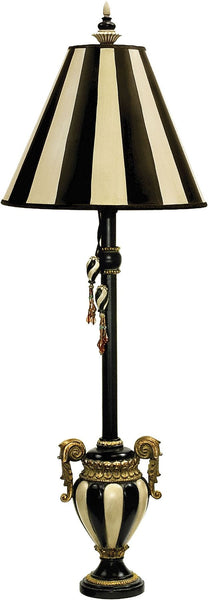 Carnival Stripe Table Lamp In Black and Antique White